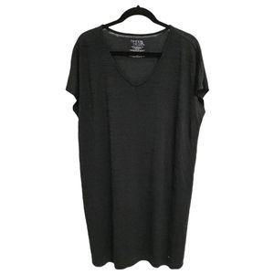 Time & Tru women's black v-neck pull on tee shirt dress size XL